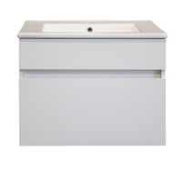 Stylo Floating Vanity Cabinet with Ceramic Basin | White